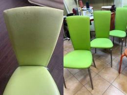 Замена обивки на кухонных стульях, фото до и после